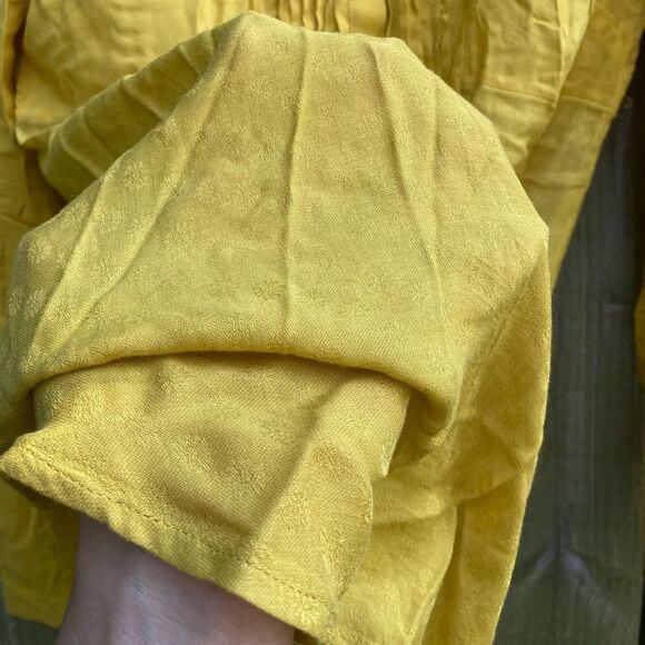 Anthropologie Maeve Anni Popover in Mustard Jacquard Size 2 - Picture 2 of 6